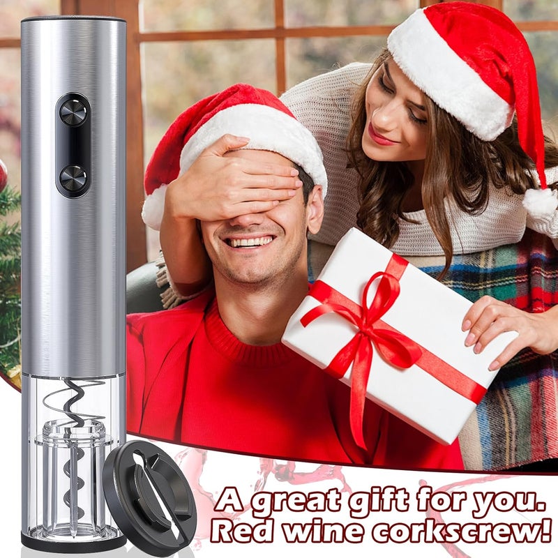 AtomDream Tech Electric Wine Opener, Battery-Operated Automatic Corkscrew with LED Light & Foil Cutter, Stainless Steel Reusable Wine Bottle Opener for Home, Kitchen, Parties & Gifts for Wine Lovers - Image 2